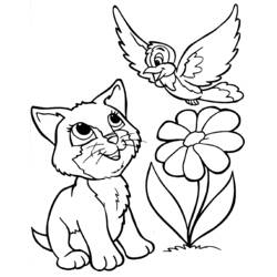 着色页: 小猫 (动物) #18087 - 免费可打印着色页