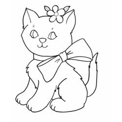 着色页: 小猫 (动物) #18099 - 免费可打印着色页