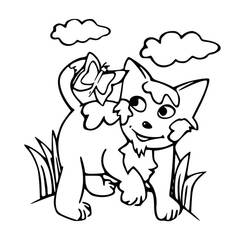 着色页: 小猫 (动物) #18155 - 免费可打印着色页