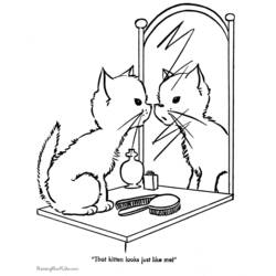 着色页: 小猫 (动物) #18176 - 免费可打印着色页