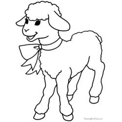 着色页: 羊肉 (动物) #193 - 免费可打印着色页