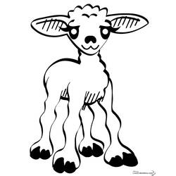 着色页: 羊肉 (动物) #221 - 免费可打印着色页