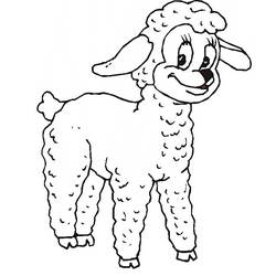 着色页: 羊肉 (动物) #239 - 免费可打印着色页