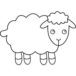 着色页: 羊肉 (动物) #259 - 免费可打印着色页