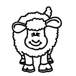 着色页: 羊肉 (动物) #265 - 免费可打印着色页