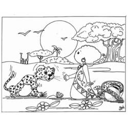 着色页: 豹 (动物) #9784 - 免费可打印着色页