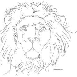 着色页: 狮子 (动物) #10353 - 免费可打印着色页