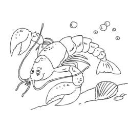 着色页: 龙虾 (动物) #22513 - 免费可打印着色页
