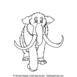 着色页: 长毛象 (动物) #19178 - 免费可打印着色页