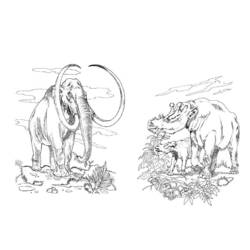 着色页: 长毛象 (动物) #19282 - 免费可打印着色页