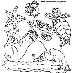 着色页: 海洋生物 (动物) #22007 - 免费可打印着色页