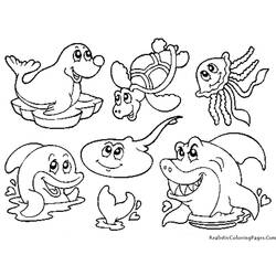 着色页: 海洋生物 (动物) #22092 - 免费可打印着色页