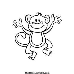 着色页: 猴 (动物) #14167 - 免费可打印着色页
