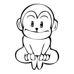 着色页: 猴 (动物) #14253 - 免费可打印着色页