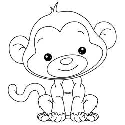 着色页: 猴 (动物) #14267 - 免费可打印着色页