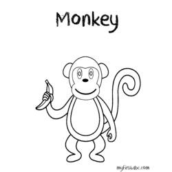 着色页: 猴 (动物) #14322 - 免费可打印着色页