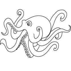 着色页: 章鱼 (动物) #18913 - 免费可打印着色页
