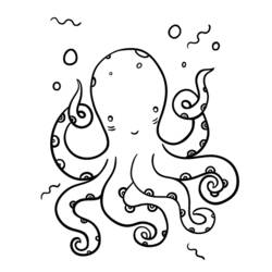着色页: 章鱼 (动物) #19050 - 免费可打印着色页