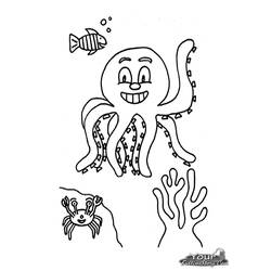 着色页: 章鱼 (动物) #19078 - 免费可打印着色页