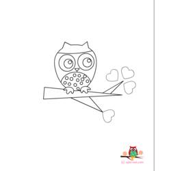着色页: 猫头鹰 (动物) #8485 - 免费可打印着色页