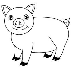 着色页: 猪 (动物) #3587 - 免费可打印着色页