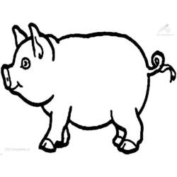 着色页: 猪 (动物) #3603 - 免费可打印着色页