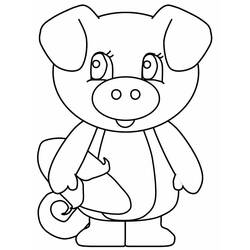 着色页: 猪 (动物) #3628 - 免费可打印着色页