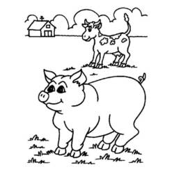 着色页: 猪 (动物) #3629 - 免费可打印着色页