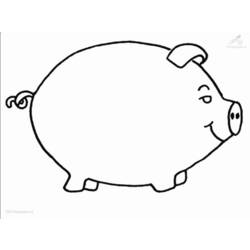 着色页: 猪 (动物) #3647 - 免费可打印着色页