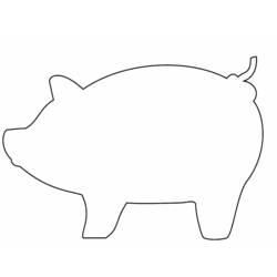 着色页: 猪 (动物) #3664 - 免费可打印着色页