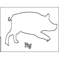 着色页: 猪 (动物) #3666 - 免费可打印着色页
