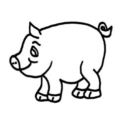着色页: 猪 (动物) #3669 - 免费可打印着色页