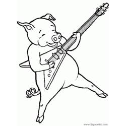着色页: 猪 (动物) #3672 - 免费可打印着色页