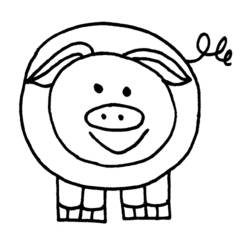 着色页: 猪 (动物) #3690 - 免费可打印着色页