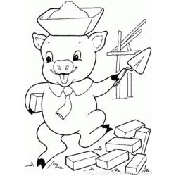 着色页: 猪 (动物) #3691 - 免费可打印着色页