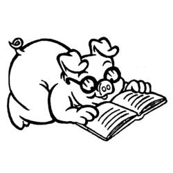 着色页: 猪 (动物) #3697 - 免费可打印着色页