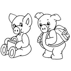 着色页: 猪 (动物) #3702 - 免费可打印着色页