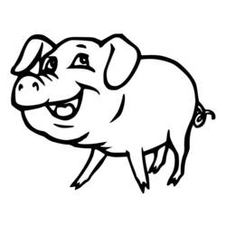 着色页: 猪 (动物) #3710 - 免费可打印着色页