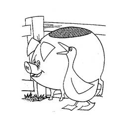 着色页: 猪 (动物) #3711 - 免费可打印着色页