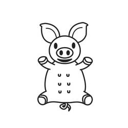 着色页: 猪 (动物) #3712 - 免费可打印着色页