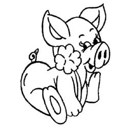 着色页: 猪 (动物) #3736 - 免费可打印着色页