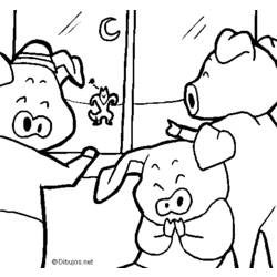 着色页: 猪 (动物) #3743 - 免费可打印着色页