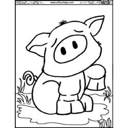 着色页: 猪 (动物) #3749 - 免费可打印着色页