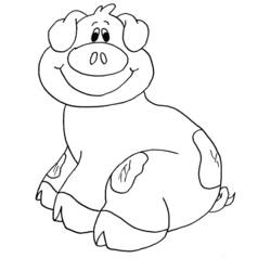 着色页: 猪 (动物) #3767 - 免费可打印着色页