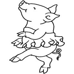 着色页: 猪 (动物) #3771 - 免费可打印着色页