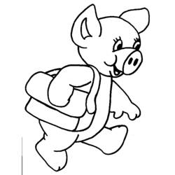 着色页: 猪 (动物) #3777 - 免费可打印着色页