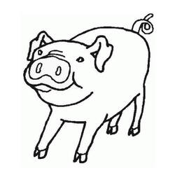 着色页: 猪肉 (动物) #17633 - 免费可打印着色页