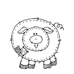 着色页: 猪肉 (动物) #17634 - 免费可打印着色页