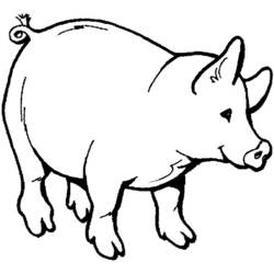 着色页: 猪肉 (动物) #17640 - 免费可打印着色页