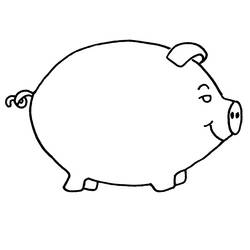 着色页: 猪肉 (动物) #17654 - 免费可打印着色页